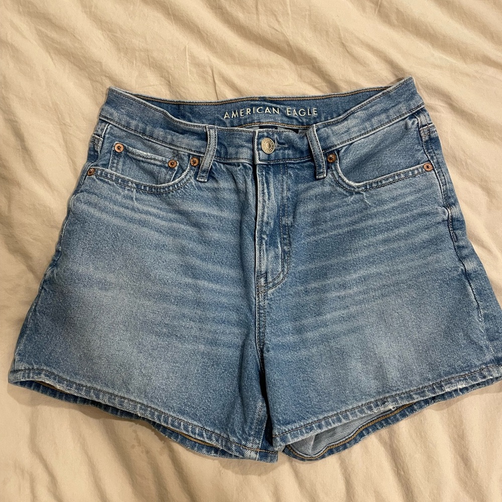 American Eagle Outfitters Light Blue High-Rise Denim Shorts